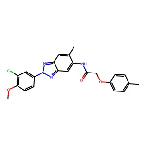 N-[2-(3-chloro-4-methoxyphenyl)-6-methyl-2H-benzotriazol-5-yl]-2-(4-methylphenoxy)acetamide structure