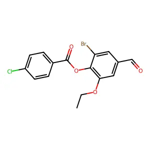 2-Bromo-6-ethoxy-4-formylphenyl 4-chlorobenzoate structure