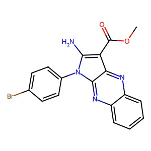 methyl 2-amino-1-(4-bromophenyl)-1H-pyrrolo[2,3-b]quinoxaline-3-carboxylate structure