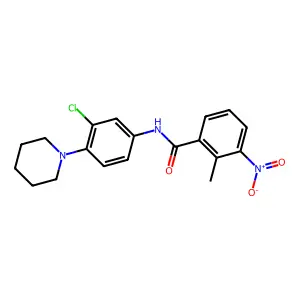 N-(3-chloro-4-piperidin-1-ylphenyl)-2-methyl-3-nitrobenzamide structure