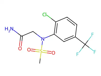 2-[2-chloro-N-methylsulfonyl-5-(trifluoromethyl)anilino]acetamide structure