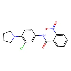 N-[3-chloro-4-(1-pyrrolidinyl)phenyl]-2-nitrobenzamide structure