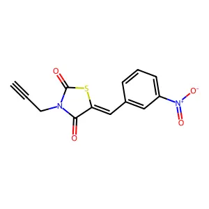 (5E)-5-[(3-nitrophenyl)methylidene]-3-prop-2-ynyl-1,3-thiazolidine-2,4-dione structure