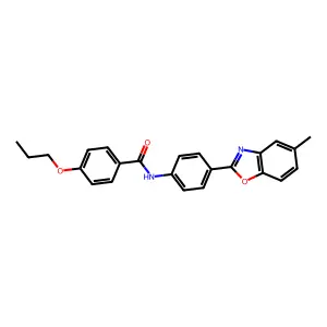 N-[4-(5-methyl-1,3-benzoxazol-2-yl)phenyl]-4-propoxybenzamide structure