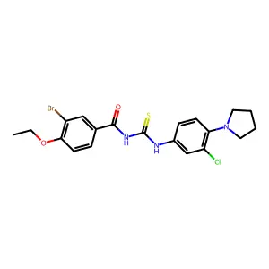3-bromo-N-[(3-chloro-4-pyrrolidin-1-ylphenyl)carbamothioyl]-4-ethoxybenzamide structure