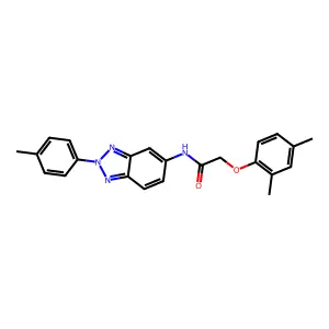 2-(2,4-dimethylphenoxy)-N-[2-(4-methylphenyl)benzotriazol-5-yl]acetamide structure