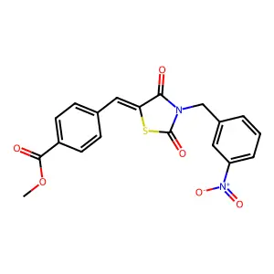 methyl 4-{(E)-[3-(3-nitrobenzyl)-2,4-dioxo-1,3-thiazolidin-5-ylidene]methyl}benzoate structure