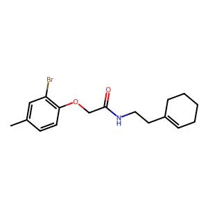2-(2-bromo-4-methylphenoxy)-N-[2-(1-cyclohexen-1-yl)ethyl]acetamide structure