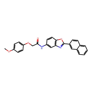2-(4-methoxyphenoxy)-N-(2-naphthalen-2-yl-1,3-benzoxazol-5-yl)acetamide structure