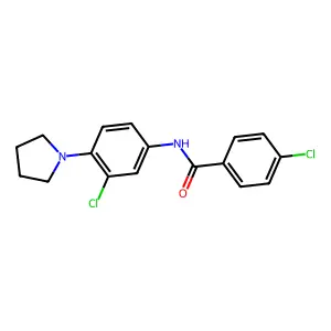 4-chloro-N-[3-chloro-4-(pyrrolidin-1-yl)phenyl]benzamide structure