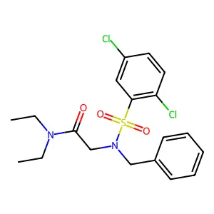 2-[benzyl-(2,5-dichlorophenyl)sulfonylamino]-N,N-diethylacetamide structure