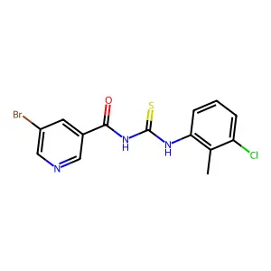 5-bromo-N-[(3-chloro-2-methylphenyl)carbamothioyl]pyridine-3-carboxamide structure