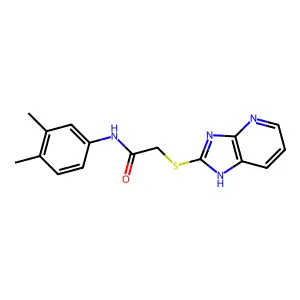 N-(3,4-dimethylphenyl)-2-(1H-imidazo[4,5-b]pyridin-2-ylsulfanyl)acetamide structure