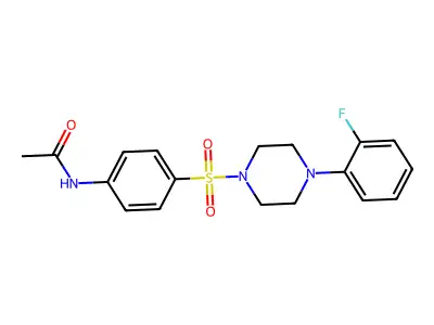 N-(4-{[4-(2-fluorophenyl)piperazin-1-yl]sulfonyl}phenyl)acetamide structure