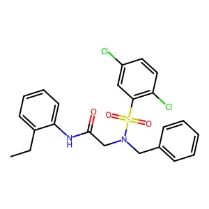 2-[benzyl-(2,5-dichlorophenyl)sulfonylamino]-N-(2-ethylphenyl)acetamide structure