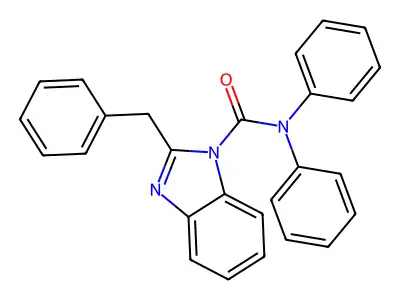 2-benzyl-N,N-diphenyl-1H-benzimidazole-1-carboxamide structure