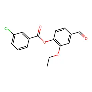 2-Ethoxy-4-formylphenyl 3-chlorobenzoate structure
