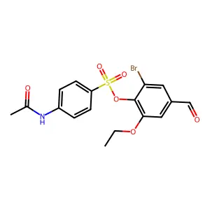 2-Bromo-6-ethoxy-4-formylphenyl 4-(acetylamino)benzenesulfonate structure