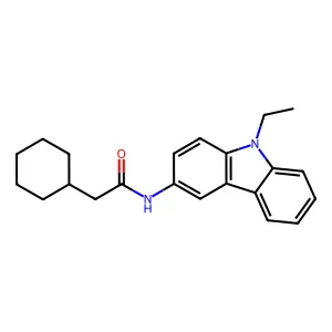 2-cyclohexyl-N-(9-ethylcarbazol-3-yl)acetamide structure