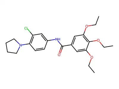 N-(3-chloro-4-pyrrolidin-1-ylphenyl)-3,4,5-triethoxybenzamide structure