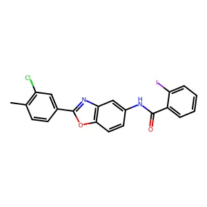 N-[2-(3-chloro-4-methylphenyl)-1,3-benzoxazol-5-yl]-2-iodobenzamide structure