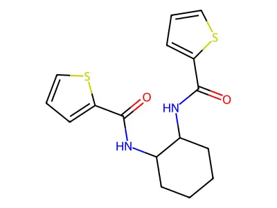 N-{2-[(2-thienylcarbonyl)amino]cyclohexyl}-2-thiophenecarboxamide structure