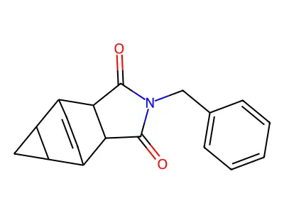 2-benzylhexahydro-4,6-ethenocyclopropa[f]isoindole-1,3(2H,3aH)-dione structure
