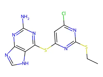 Purine, 2-amino-6-[[6-chloro-2-(ethylthio)-4-pyrimidinyl]thio]- structure