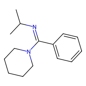 (E)-1-Phenyl-1-(piperidin-1-yl)-N-(propan-2-yl)methanimine structure