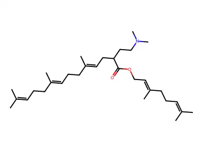 [(2E)-3,7-dimethylocta-2,6-dienyl] (4E,8E)-2-[2-(dimethylami structure
