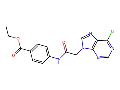 Ethyl 4-[[2-(6-chloropurin-9-yl)acetyl]amino]benzoate structure