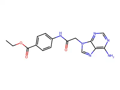 Ethyl 4-[2-(6-amino-9H-purin-9-yl)acetamido]benzoate structure