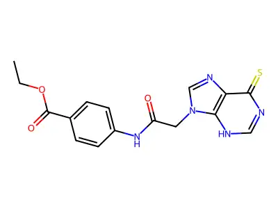 ethyl 4-[[2-(6-sulfanylidene-3H-purin-9-yl)acetyl]amino]benzoate structure
