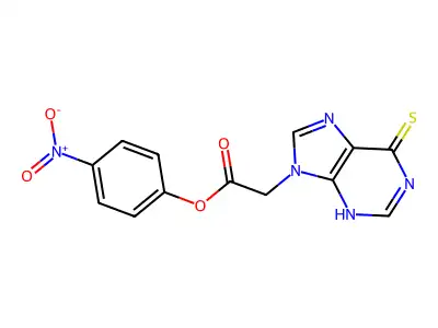 (4-nitrophenyl) 2-(6-sulfanylidene-3H-purin-9-yl)acetate structure