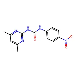 Urea, 1-(4,6-dimethyl-2-pyrimidinyl)-3-(p-nitrophenyl)- structure