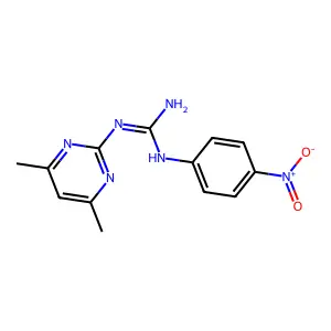 Guanidine, 1-(4,6-dimethyl-2-pyrimidinyl)-3-(p-nitrophenyl)- structure