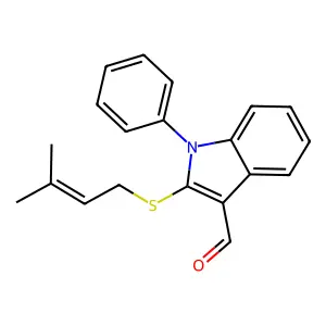 2-[(3-methyl-2-butenyl)sulfanyl]-1-phenyl-1H-indole-3-carbaldehyde structure