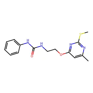 1-[2-(6-Methyl-2-methylsulfanylpyrimidin-4-yl)oxyethyl]-3-phenylurea structure