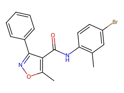 N-(4-bromo-2-methylphenyl)-5-methyl-3-phenyl-1,2-oxazole-4-carboxamide structure