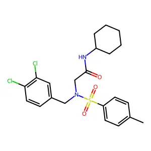 N-cyclohexyl-2-[(3,4-dichlorophenyl)methyl-(4-methylphenyl)sulfonylamino]acetamide structure