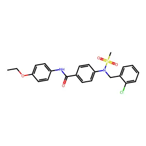 4-[(2-chlorophenyl)methyl-methylsulfonylamino]-N-(4-ethoxyphenyl)benzamide structure