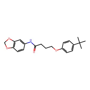 N-(1,3-benzodioxol-5-yl)-4-[4-(tert-butyl)phenoxy]butanamide structure