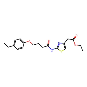 Ethyl (2-{[4-(4-ethylphenoxy)butanoyl]amino}-1,3-thiazol-4-yl)acetate structure