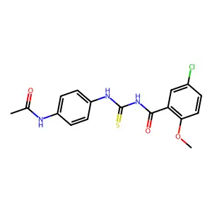 N-[(4-acetamidophenyl)carbamothioyl]-5-chloro-2-methoxybenzamide structure