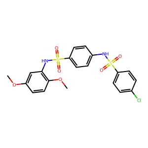 4-[(4-chlorophenyl)sulfonylamino]-N-(2,5-dimethoxyphenyl)benzenesulfonamide structure