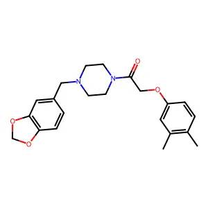 1-[4-(1,3-Benzodioxol-5-ylmethyl)piperazin-1-yl]-2-(3,4-dimethylphenoxy)ethanone structure