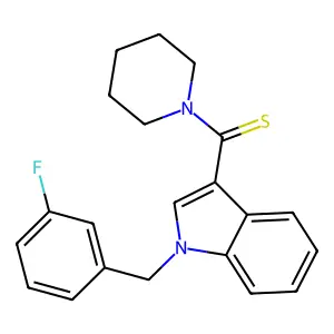 [1-[(3-Fluorophenyl)methyl]indol-3-yl]-piperidin-1-ylmethanethione structure