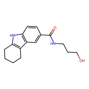 N-(3-hydroxypropyl)-2,3,4,9-tetrahydro-1H-carbazole-6-carboxamide structure