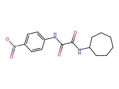 N-cycloheptyl-N'-(4-nitrophenyl)oxamide structure