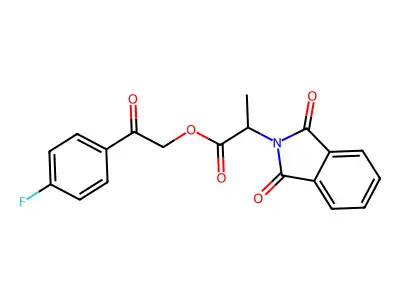 [2-(4-fluorophenyl)-2-oxoethyl] 2-(1,3-dioxoisoindol-2-yl)propanoate structure